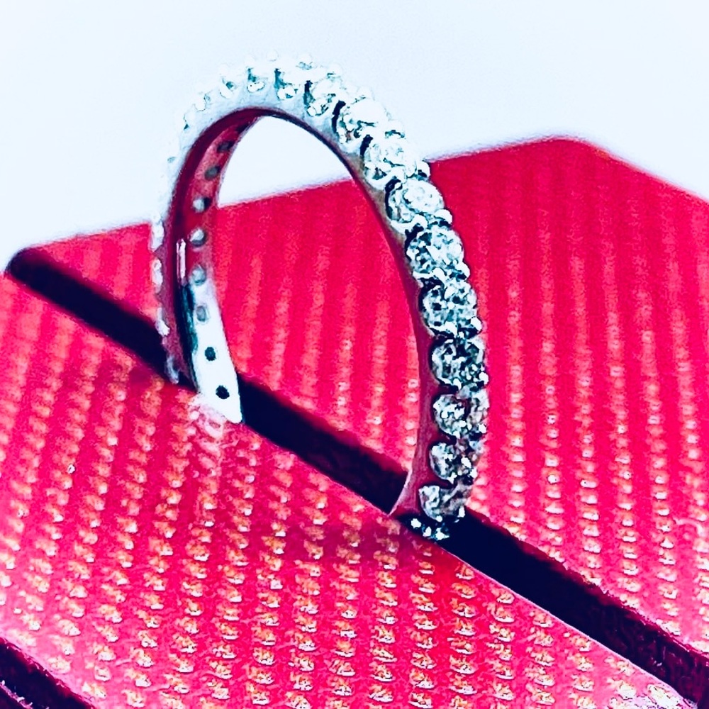 Stunning! NEW 14K W/G .83ctw and 3/4 ways Eternity Round Natural Diamond Band.